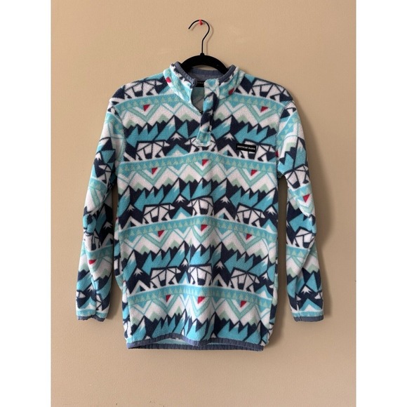 Youth Fairbanks Pullover in White & Teal by Southern Marsh Youth Size Large EUC - Picture 1 of 16